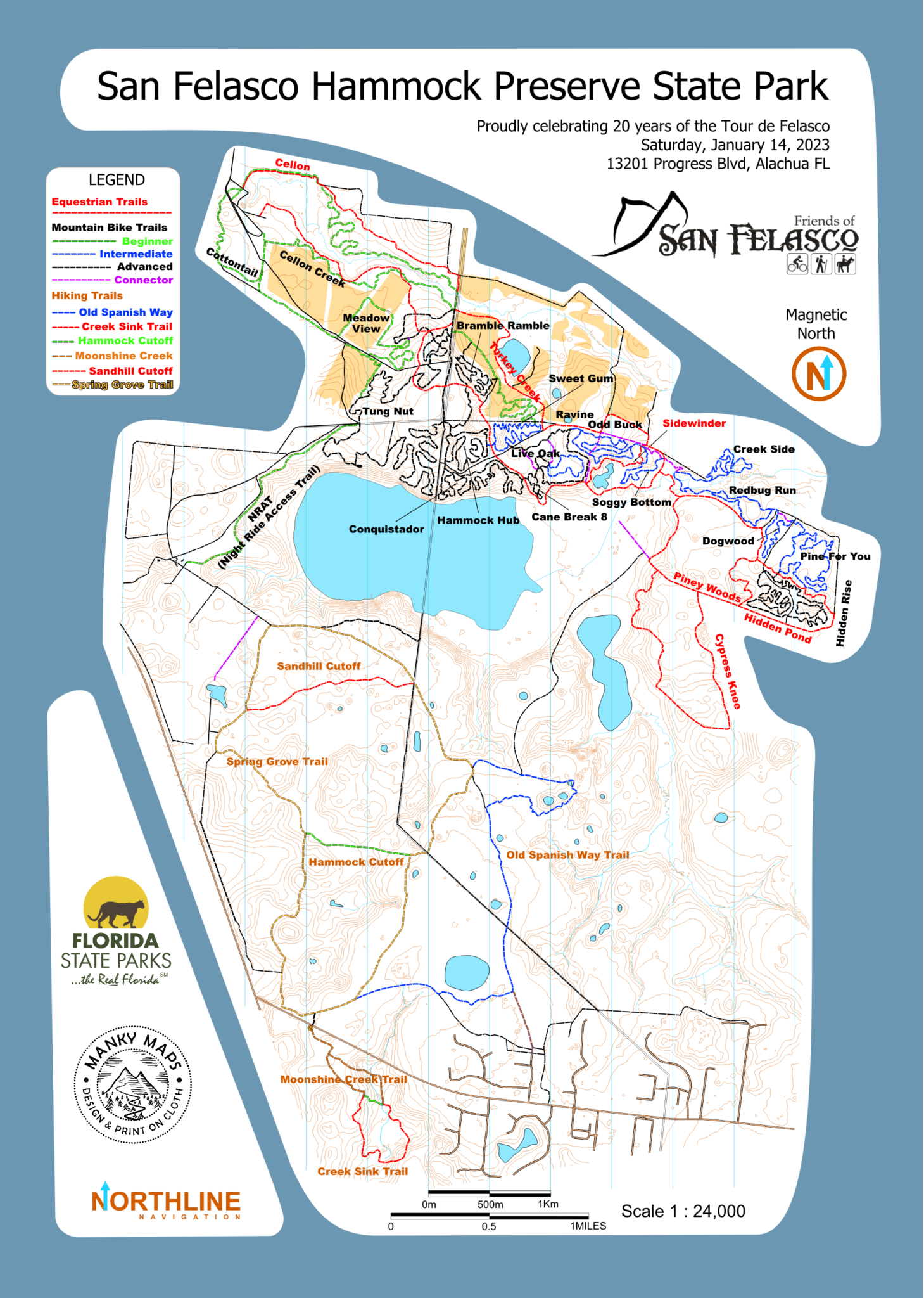 Tour de Felasco 2023 Manky Map Northline Navigation